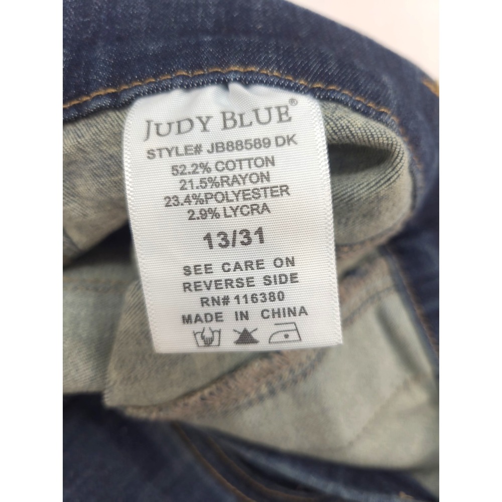 Judy Blue Stretch Jeans Jeggings Sz 13/31 Dk Wash Hi Rise Slim Fit Bootcut - Picture 5 of 10